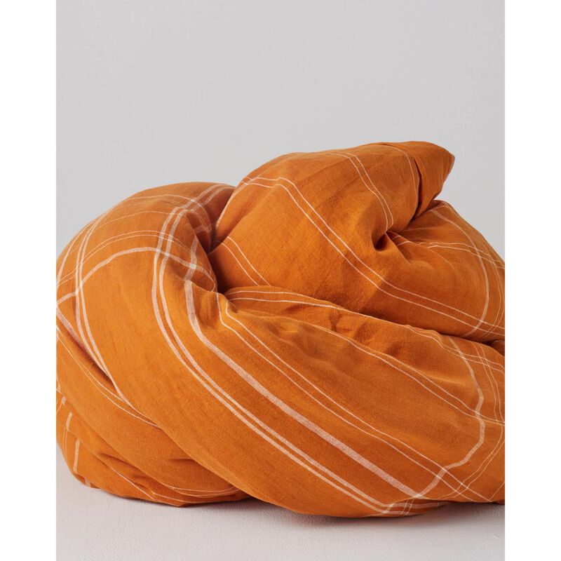 Kip&Co Santa Monica Pecan Tartan Linen Quilt Cover image number 2